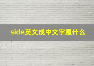 side英文成中文字是什么