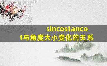 sincostancot与角度大小变化的关系