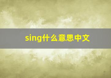 sing什么意思中文