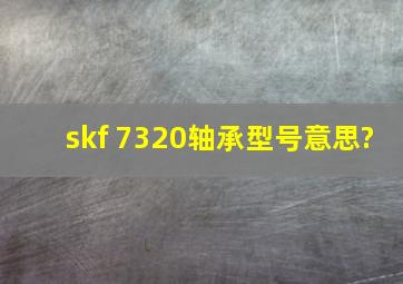 skf 7320轴承型号意思?