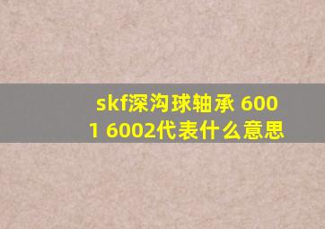 skf深沟球轴承 6001 6002代表什么意思