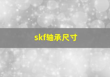 skf轴承尺寸