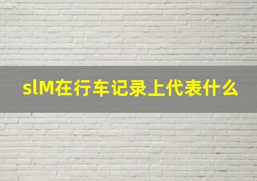 slM在行车记录上代表什么(