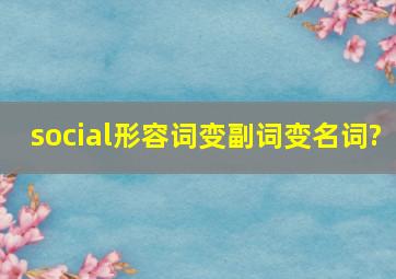 social形容词变副词变名词?