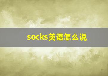 socks英语怎么说