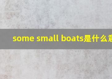 some small boats是什么意思