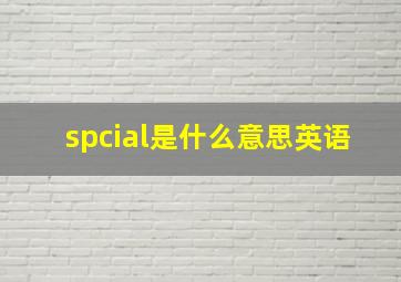 spcial是什么意思英语