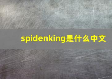 spidenking是什么中文