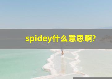 spidey什么意思啊?