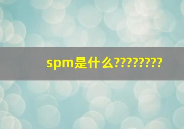 spm是什么????????