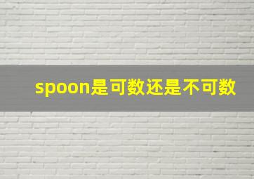 spoon是可数还是不可数