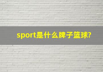 sport是什么牌子篮球?