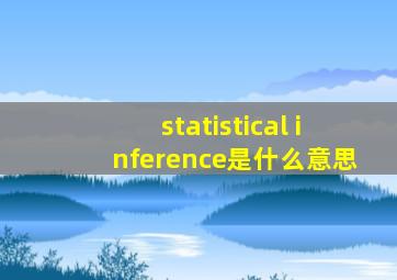 statistical inference是什么意思