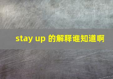 stay up 的解释谁知道啊