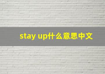 stay up什么意思中文