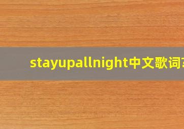 stayupallnight中文歌词?