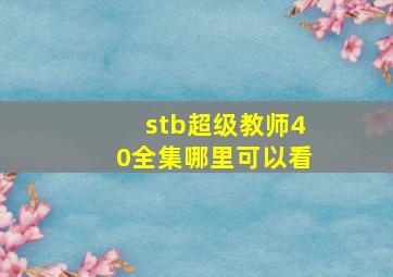 stb超级教师40全集哪里可以看