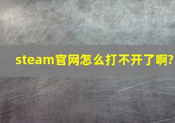 steam官网怎么打不开了啊?