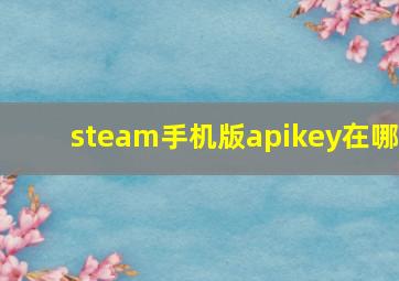 steam手机版apikey在哪