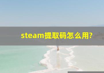 steam提取码怎么用?