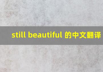 still beautiful 的中文翻译