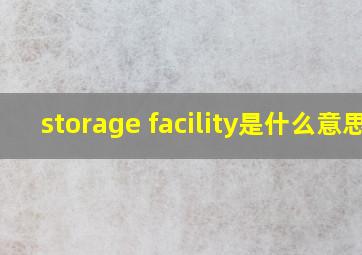 storage facility是什么意思