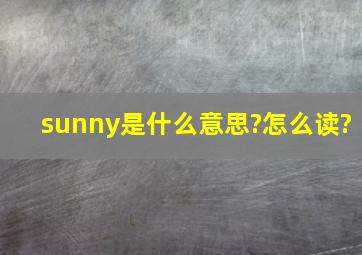 sunny是什么意思?怎么读?