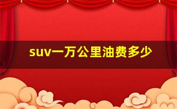 suv一万公里油费多少(