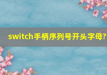 switch手柄序列号开头字母?