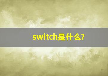 switch是什么?