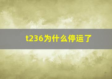 t236为什么停运了