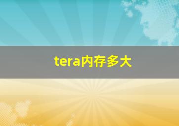 tera内存多大