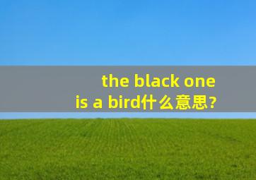 the black one is a bird什么意思?