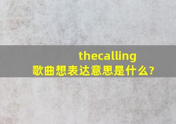 thecalling歌曲想表达意思是什么?