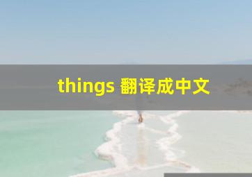 things 翻译成中文