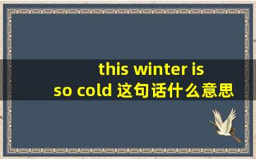 this winter is so cold 这句话什么意思?