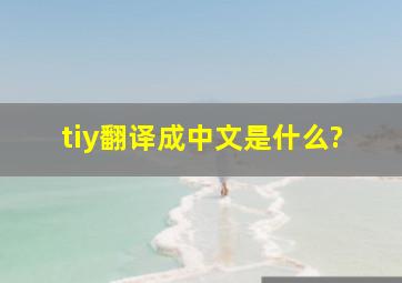 tiy翻译成中文是什么?