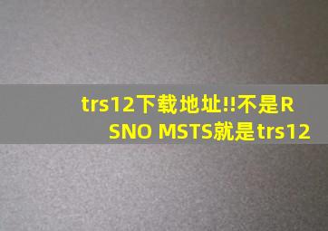 trs12下载地址!!不是RS,NO MSTS,就是trs12