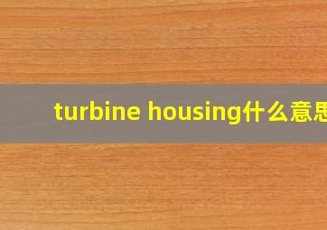 turbine housing什么意思