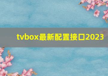 tvbox最新配置接口2023 