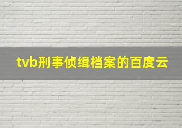 tvb刑事侦缉档案的百度云