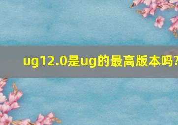 ug12.0是ug的最高版本吗?