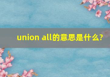 union all的意思是什么?