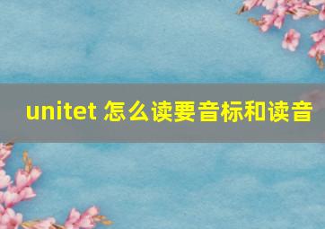 unitet 怎么读要音标和读音