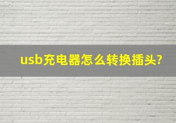 usb充电器怎么转换插头?