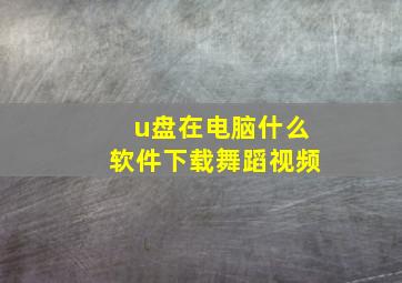 u盘在电脑什么软件下载舞蹈视频