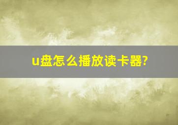 u盘怎么播放读卡器?