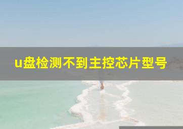 u盘检测不到主控芯片型号