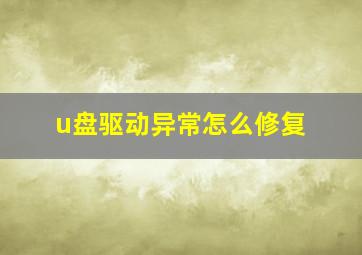 u盘驱动异常怎么修复