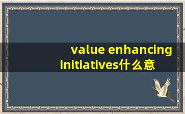 value enhancing initiatives什么意思?